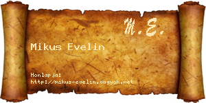 Mikus Evelin névjegykártya